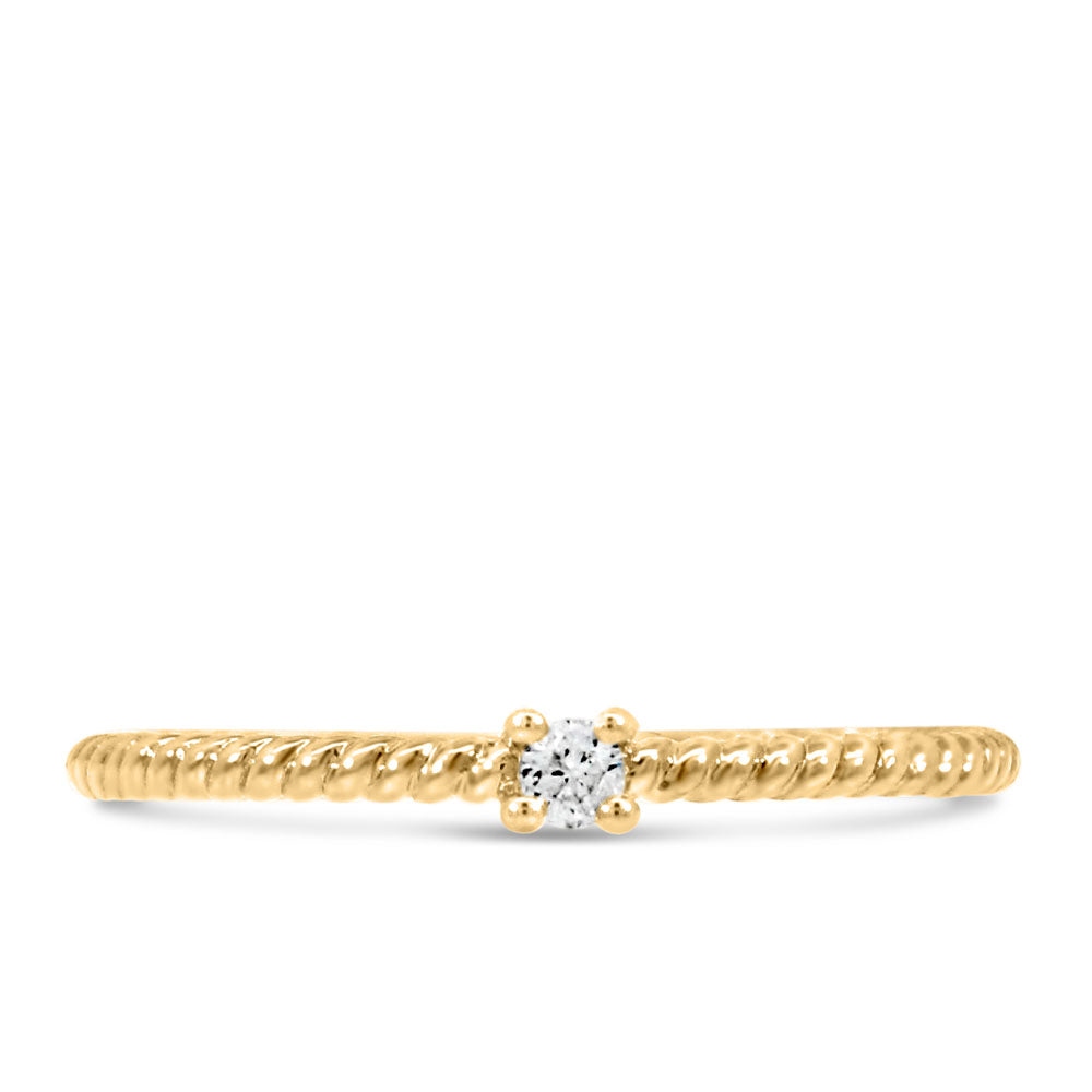 Stackable Ring with .05 Carat TW of Diamonds in 10kt Yellow Gold