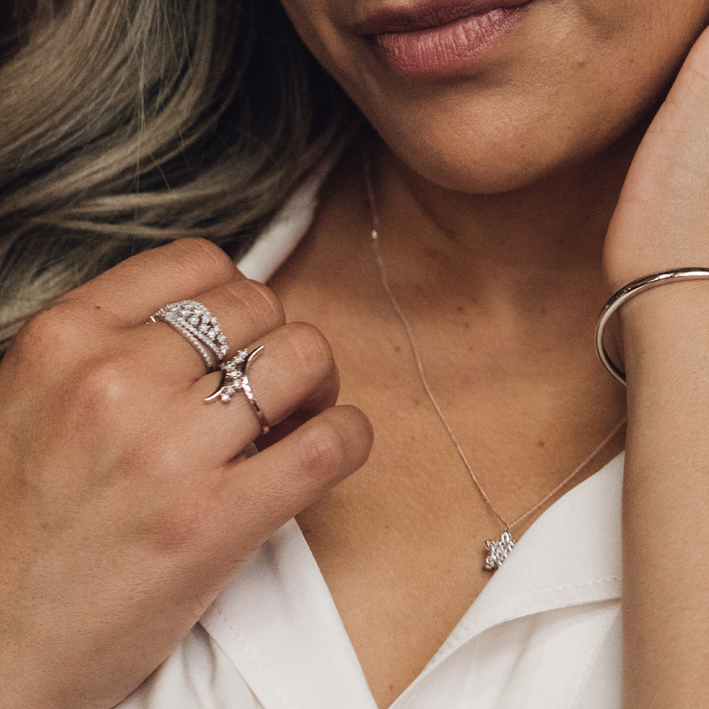 Ring with .75 Carat TW of Diamonds in 10kt White Gold