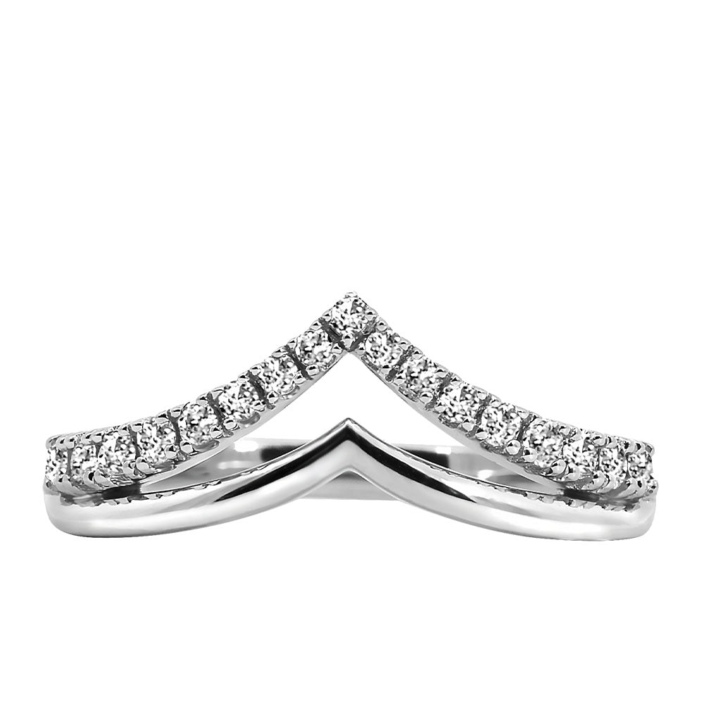 Duo Chevron Ring with .25 Carat TW of Diamonds in 10kt White Gold