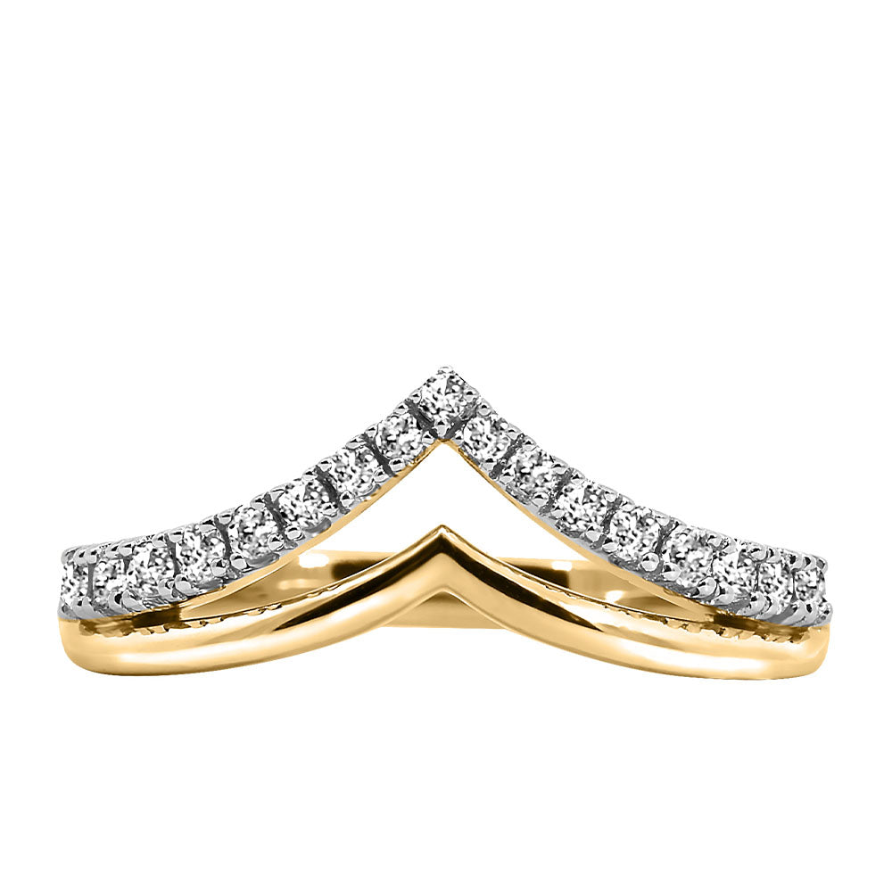 Duo Chevron Ring with .25 Carat TW of Diamonds in 10kt Yellow Gold