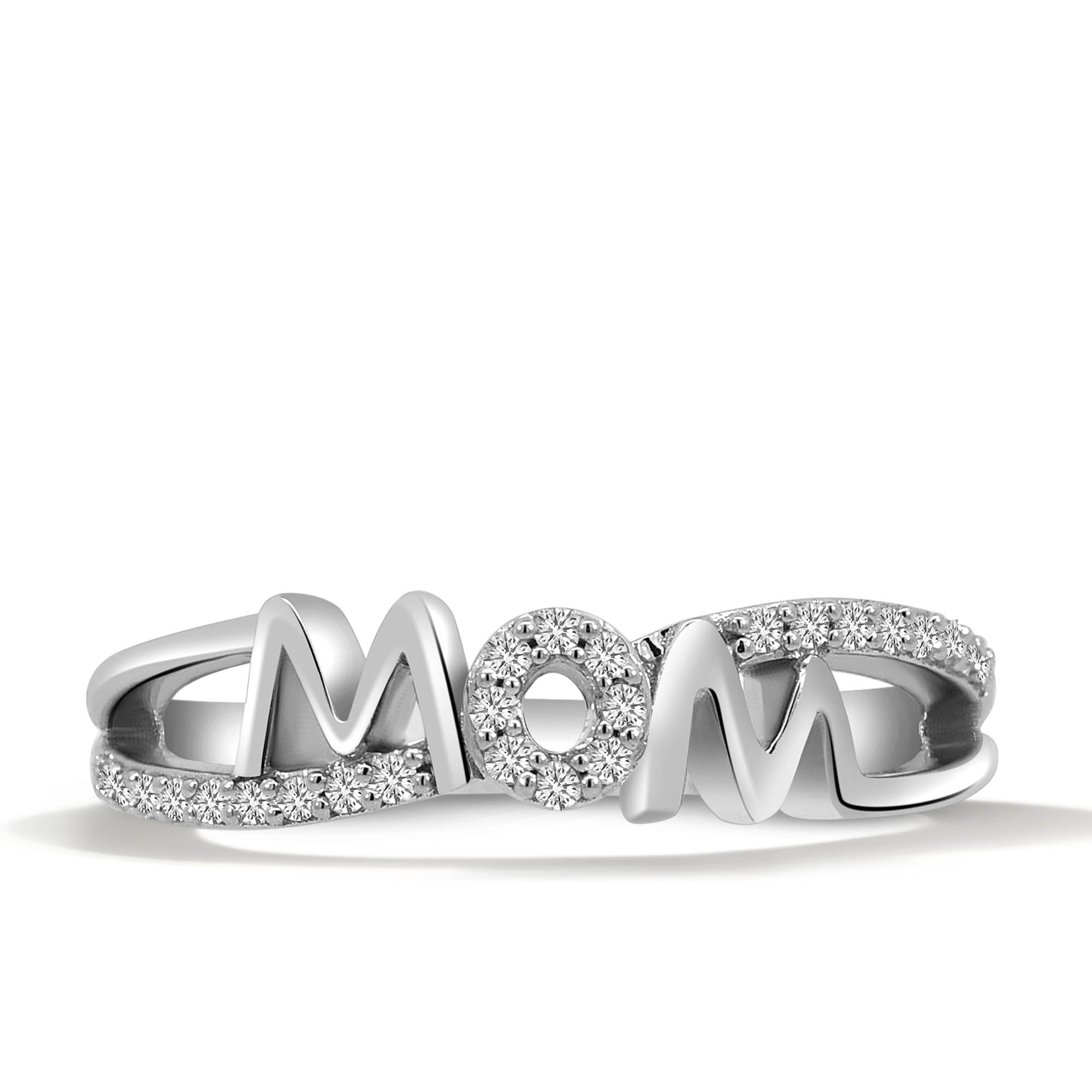 Mom Ring with .12 Carat TW of Diamonds in 10kt White Gold