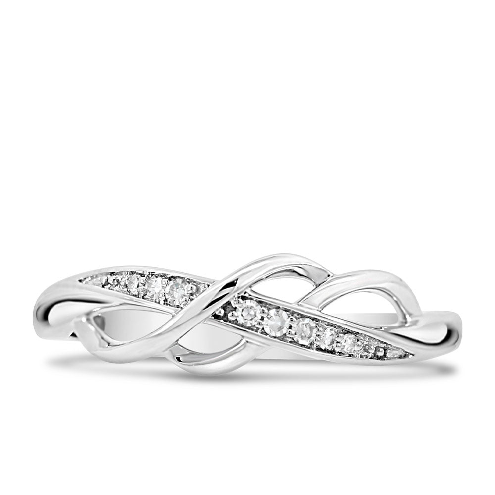 Twisted Ring with .05 Carat TW of Diamonds in 10kt White Gold