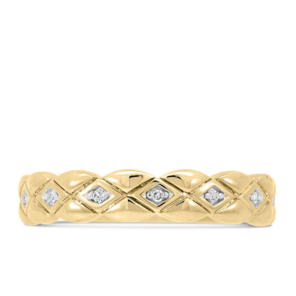 Stackable Ring with .03 Carat TW of Diamonds in 10kt Yellow Gold