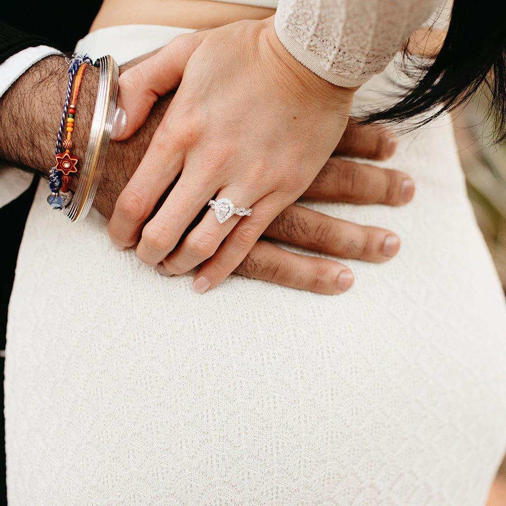 Willow Engagement Ring with 1.50 Carat TW of Lab Created Diamonds in 14kt White Gold