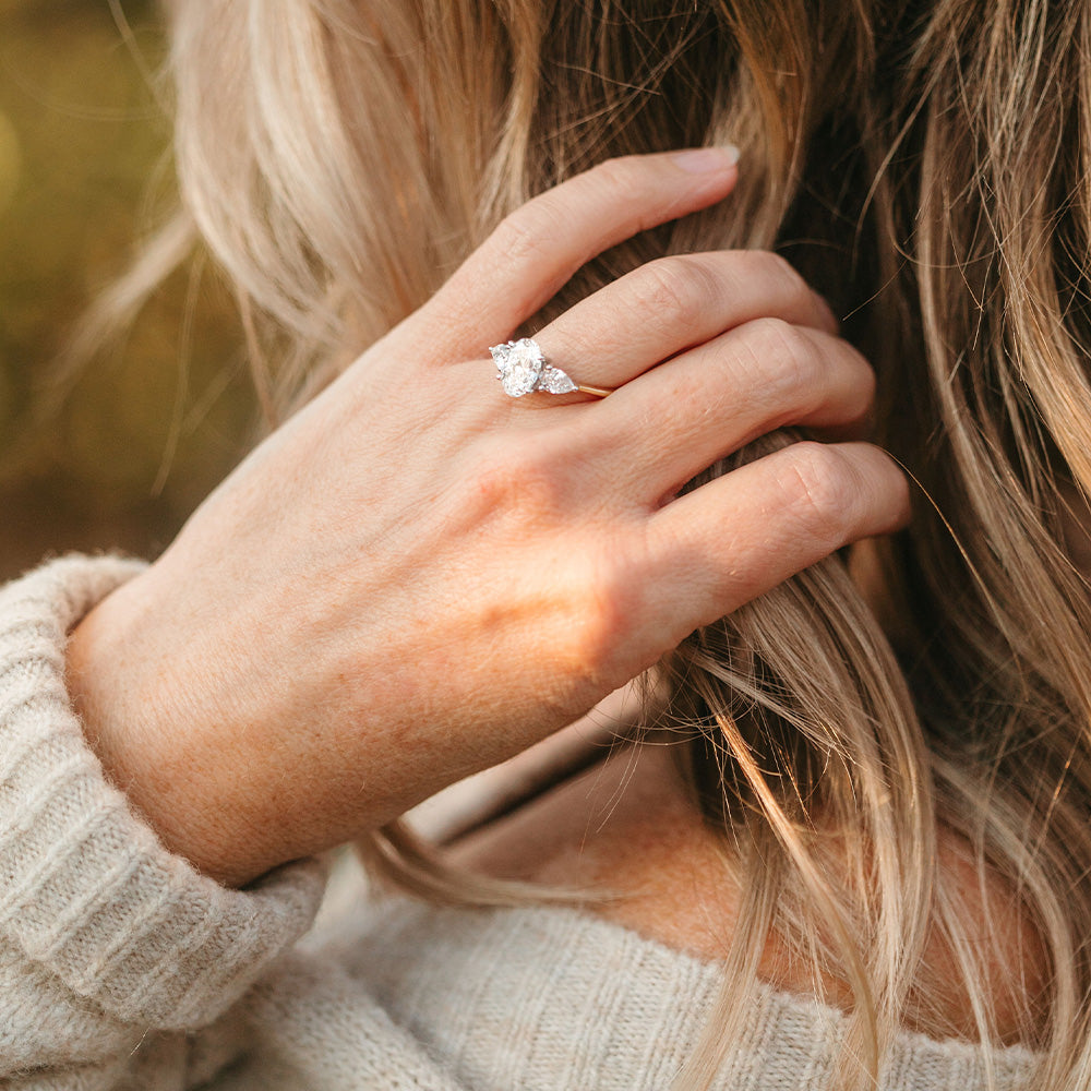 Trinity Engagement Ring with 2.00 Carat TW of Lab-grown Diamonds in 14kt Yellow Gold