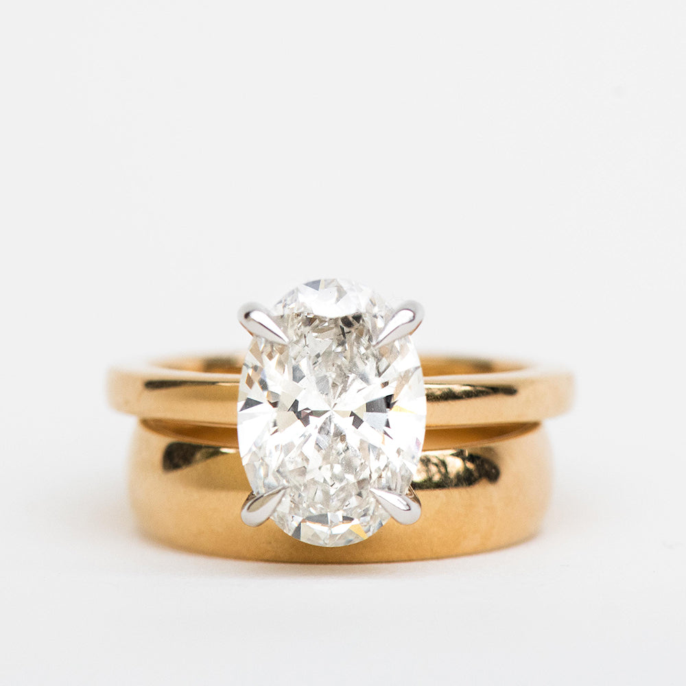 Ring with 3.00 Carat Lab Created Diamond in 14kt Yellow Gold