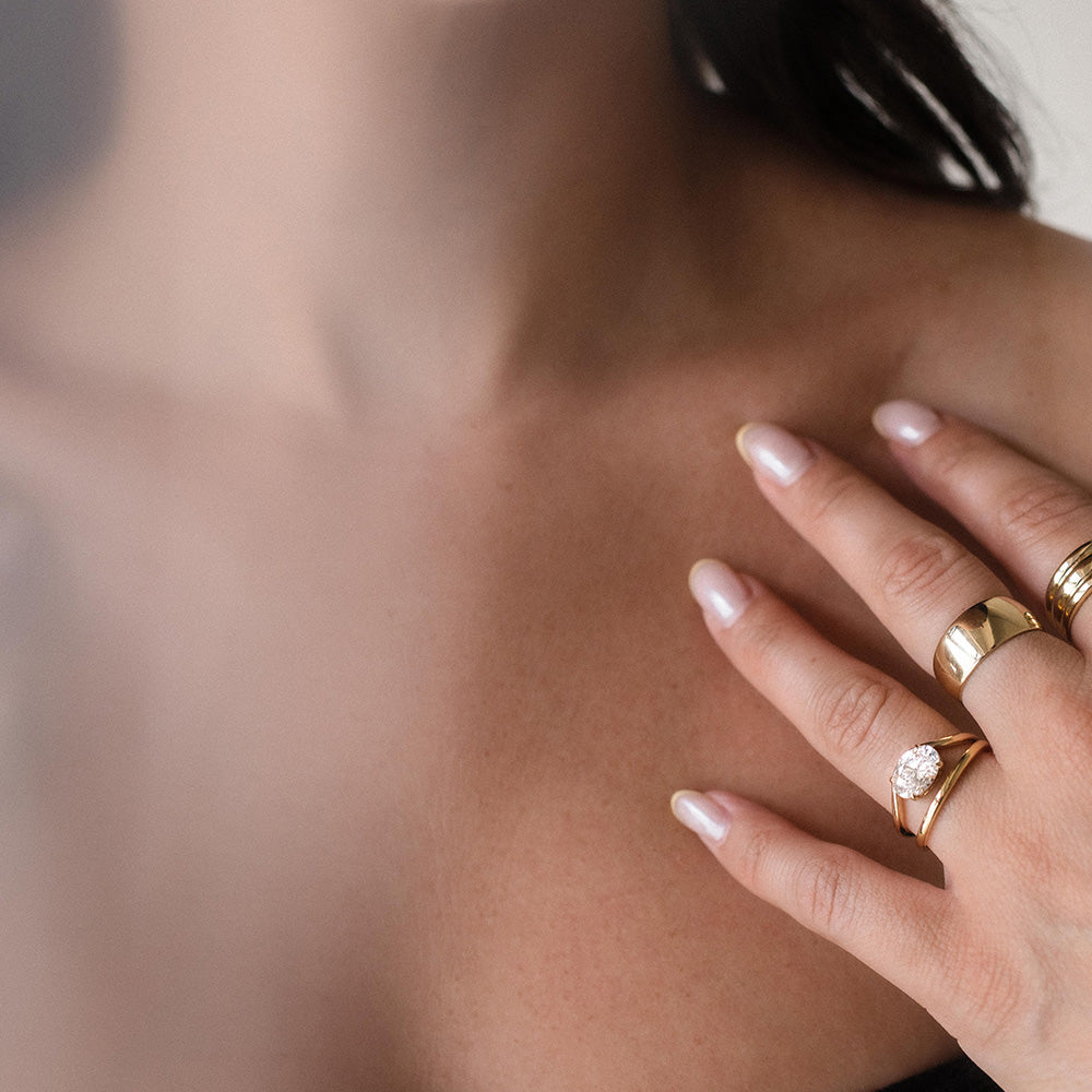 Solitaire Engagement Ring with 1.50 Carat Lab Created Diamond in 14kt Yellow Gold