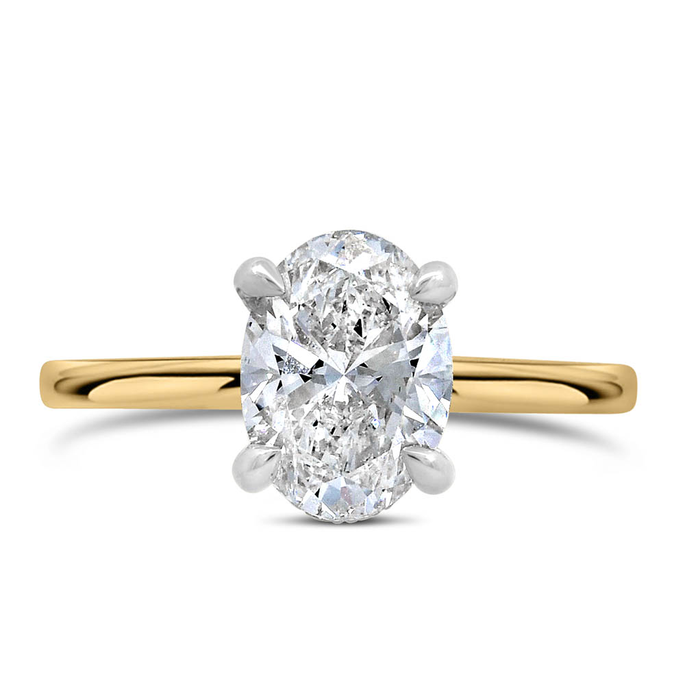 Oval Engagement Ring with 2.15 Carat TW of Lab Created Diamonds in 14kt Yellow Gold