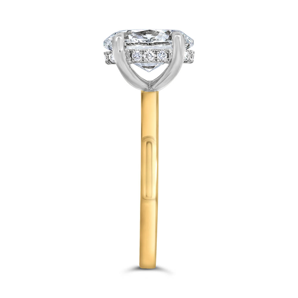 Oval Engagement Ring with 2.15 Carat TW of Lab Created Diamonds in 14kt Yellow Gold