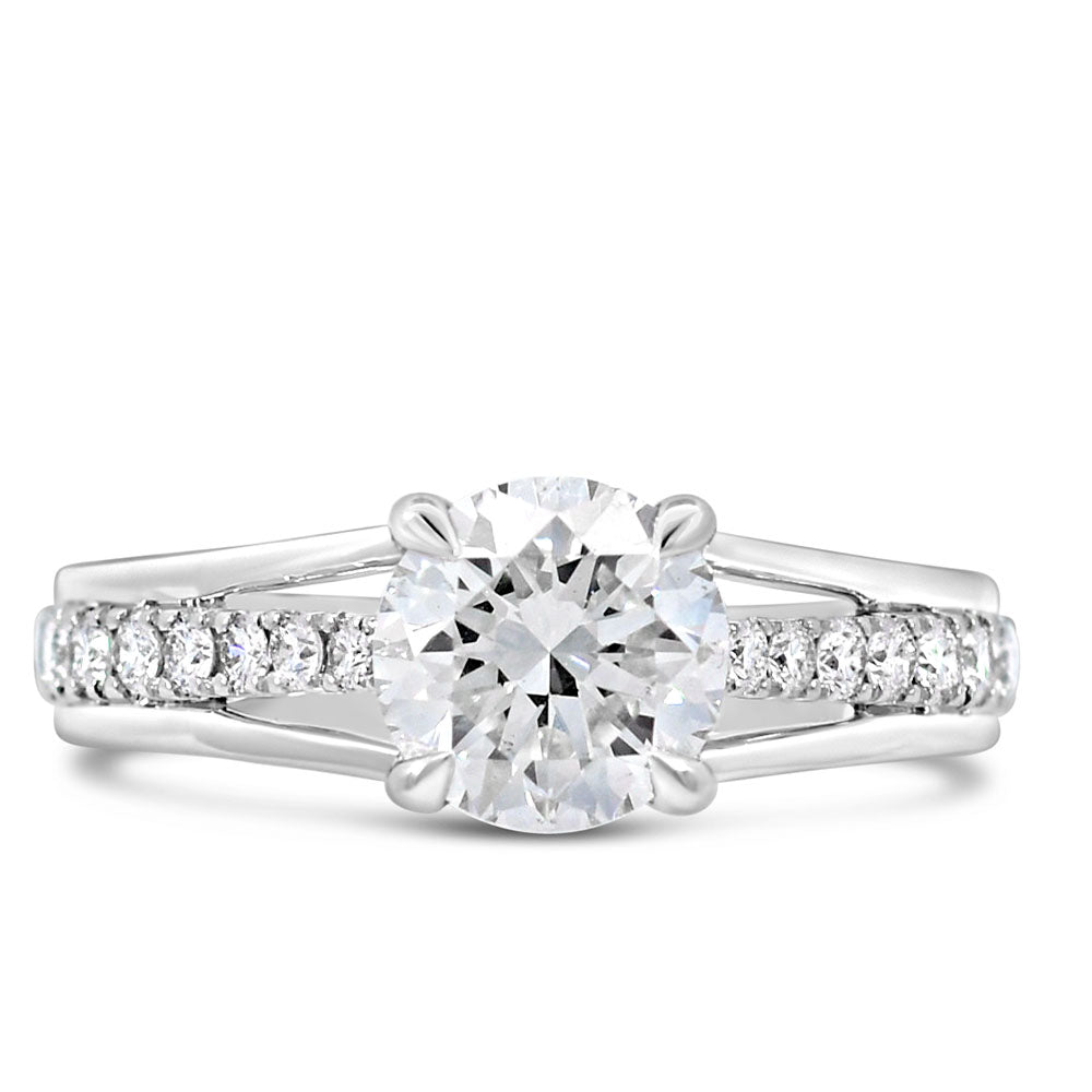 Lab Created Diamond Engagement Ring with 2.50 Carat TW in 14kt White Gold