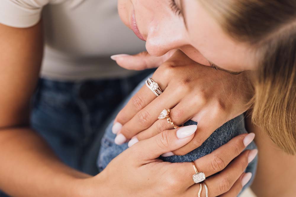 Pear-shaped Engagement Ring with 2.50 Carat TW of Lab Created Diamonds in 14kt Yellow Gold