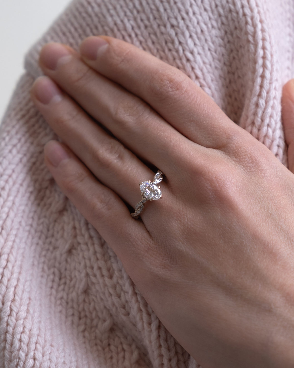 Oval Engagement Ring with 1.97 Carat TW of Lab Created Diamonds in 14kt Yellow Gold