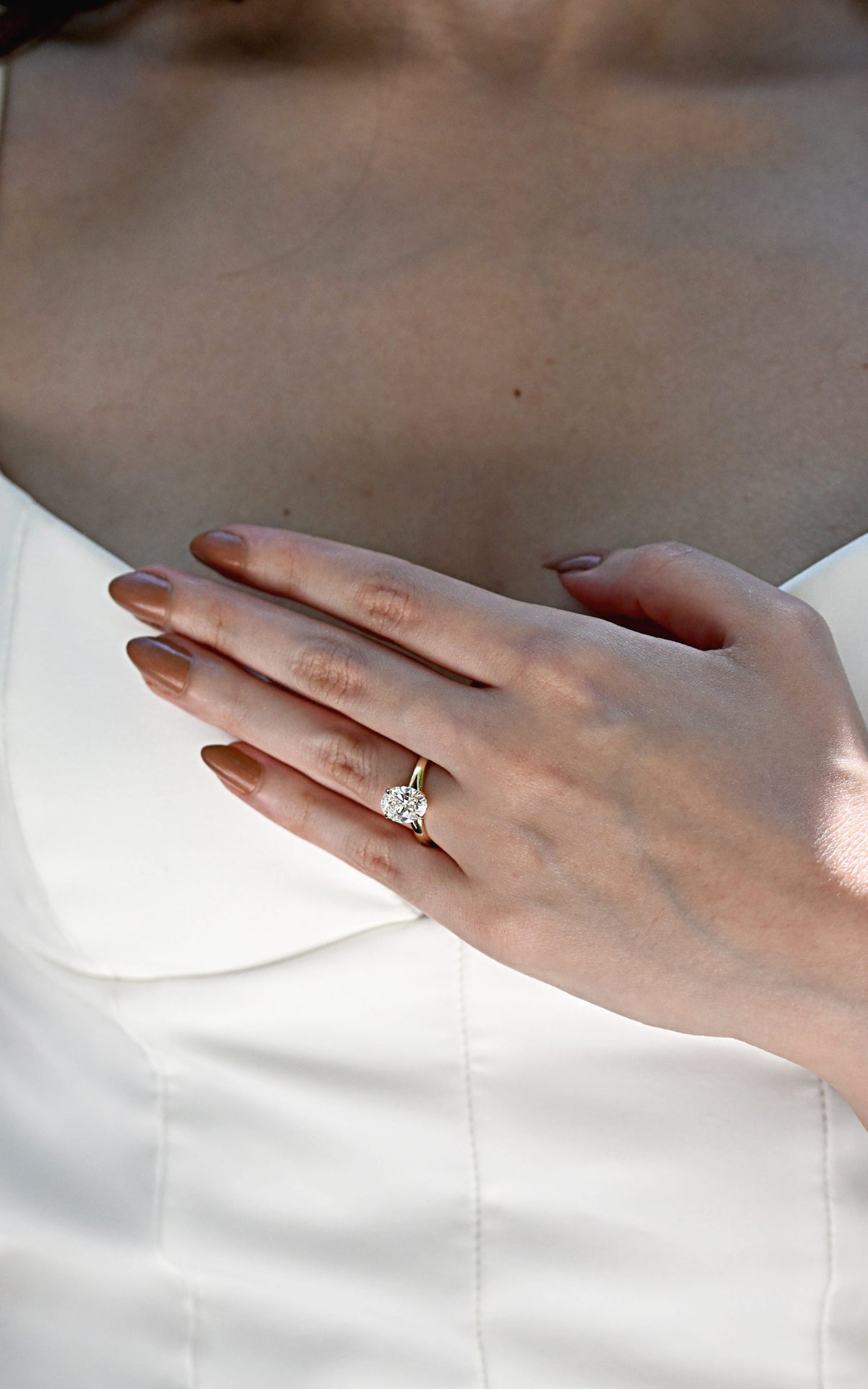 Oval Solitaire Engagement Ring with 2.10 Carat TW of Lab Created Diamonds in 14kt Yellow Gold