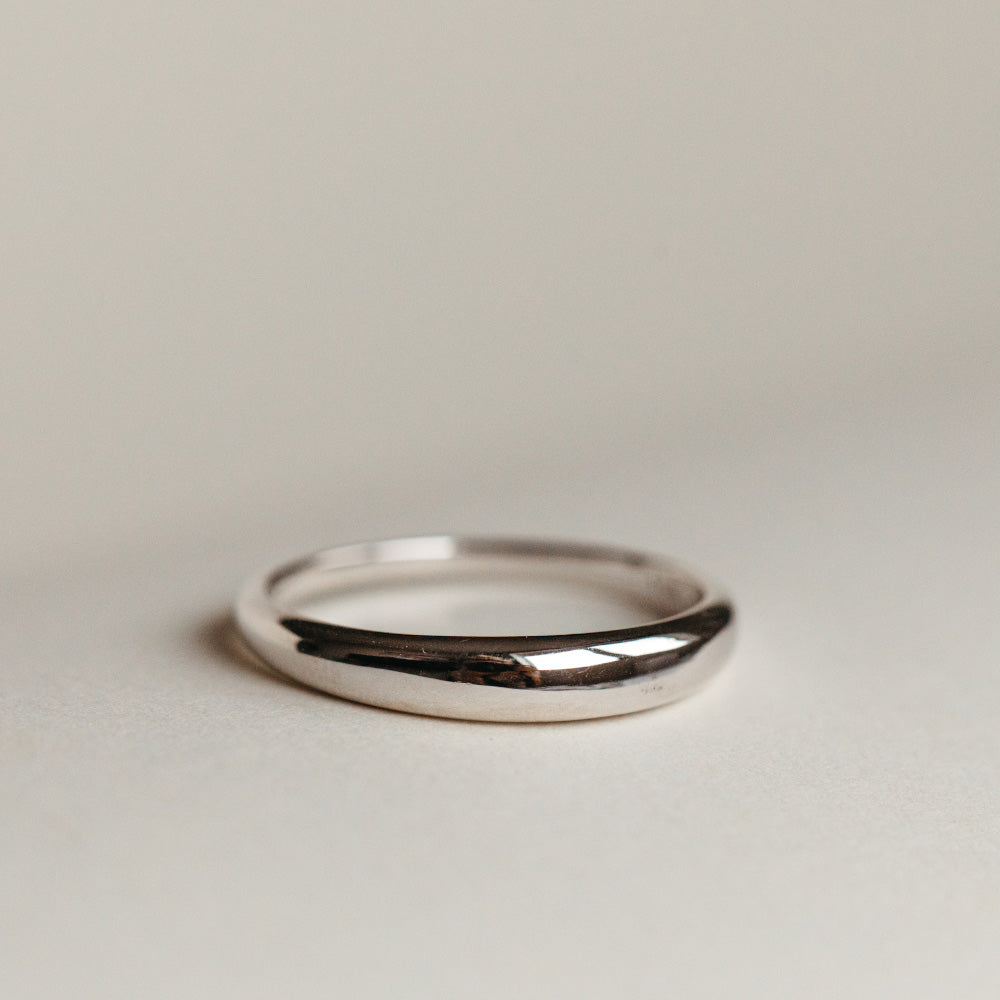 Mini Dome Ring in 10kt White Gold