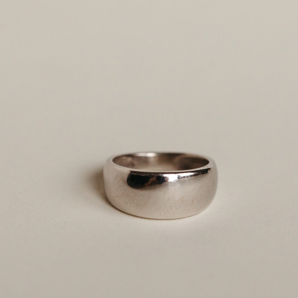 10KT White Gold Dome Ring