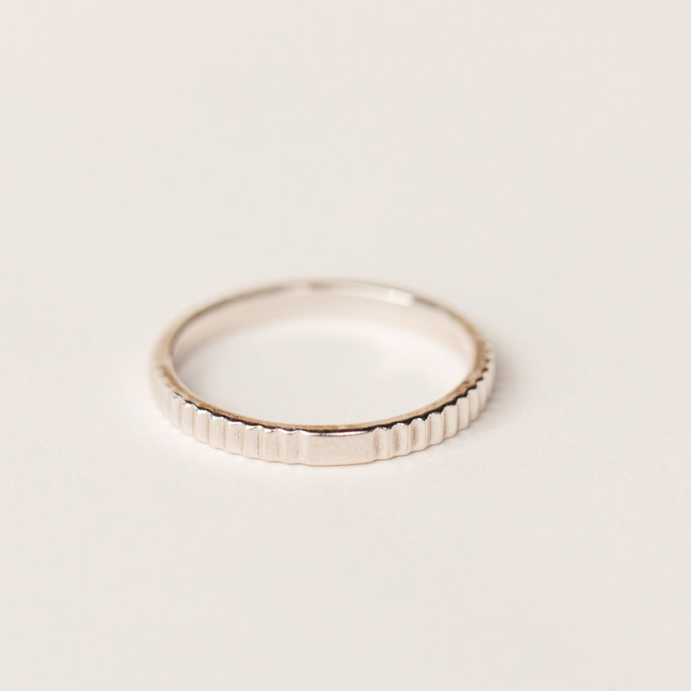 1.9MM Textured Ring in 10kt White Gold
