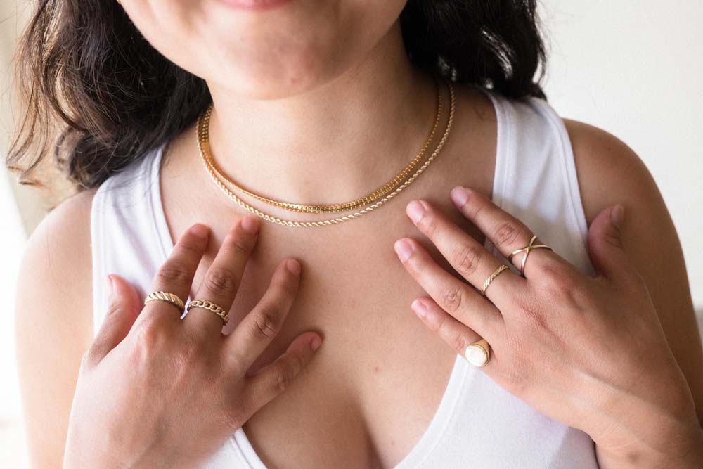 Stackable Petite Cornetto Ring In 10kt Yellow Gold
