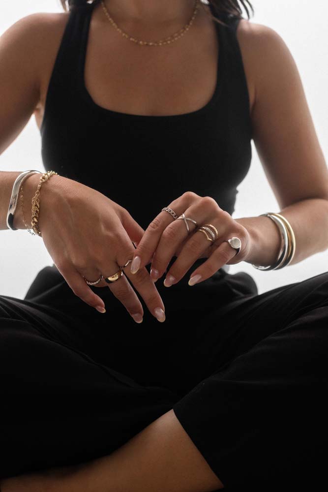 Stackable Chevron Ring In 10kt Yellow Gold