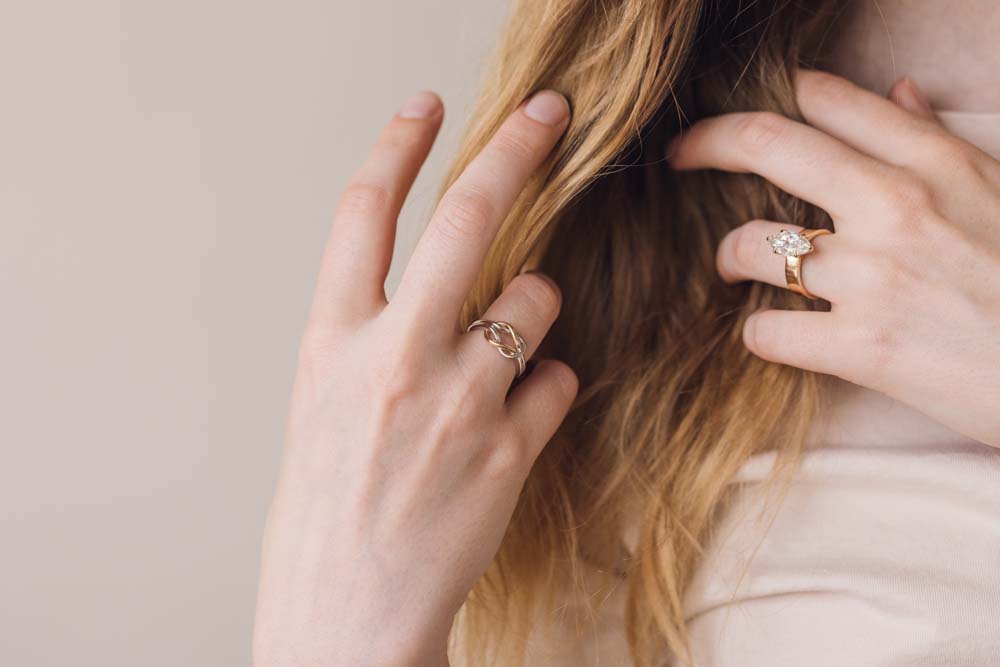 Knot Ring in 10KT Yellow and White Gold