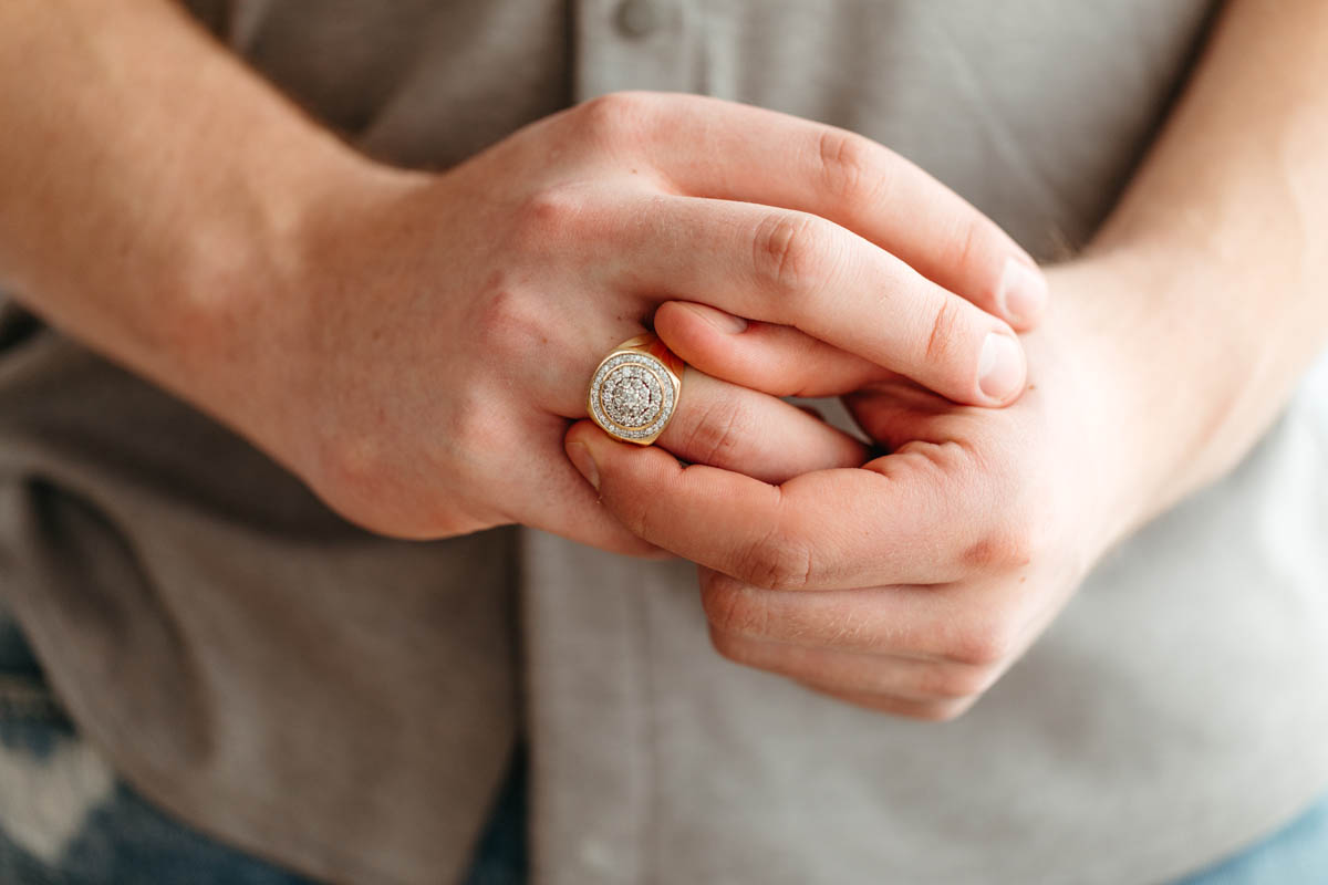 Mens Gold Diamond Ring