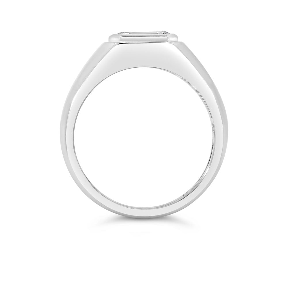 Emerald Cut East-West Lab Created Diamond Ring with 2.00 Carat TW in 14kt White Gold