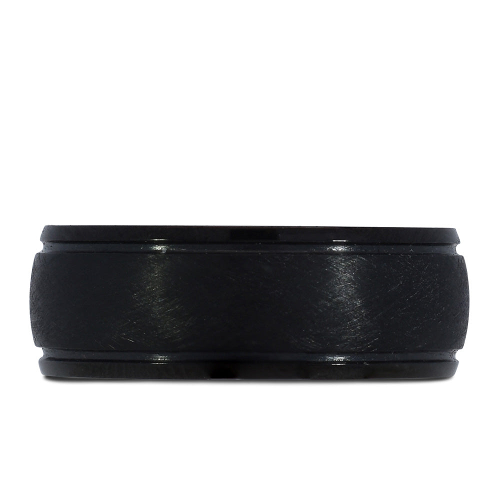 7MM Matte Black Comfort Fit Wedding Band in Tantalum