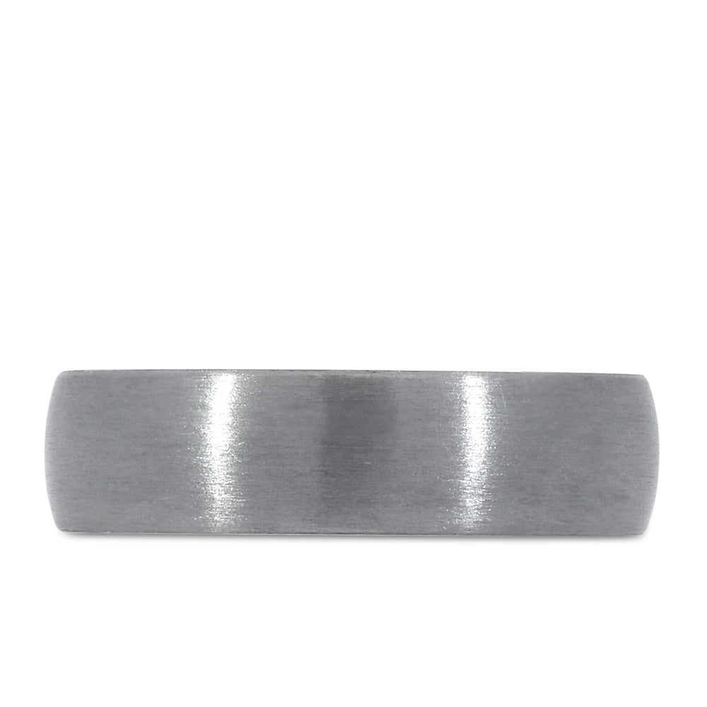 6MM Silver Tone Comfort Fit Wedding Band in Tantalum