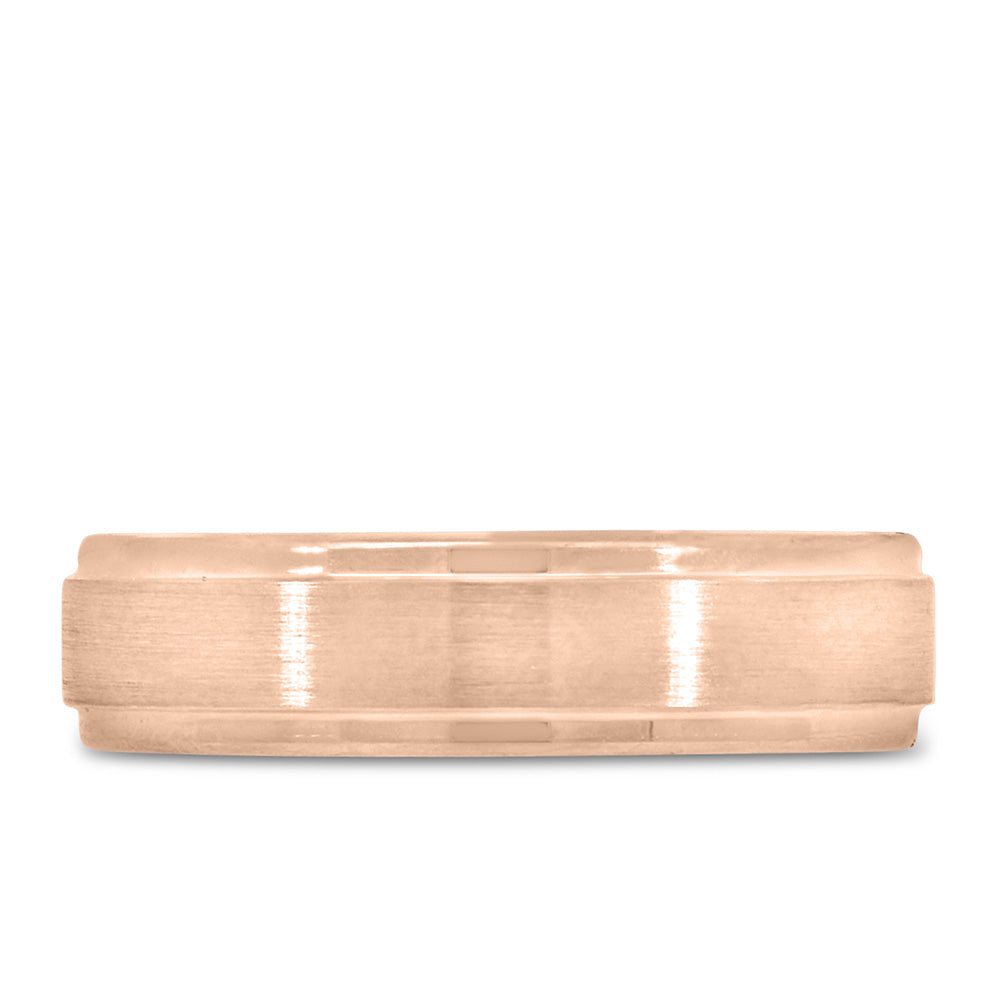 6MM Comfort Fit Wedding Band Rose Gold Plated Tungsten