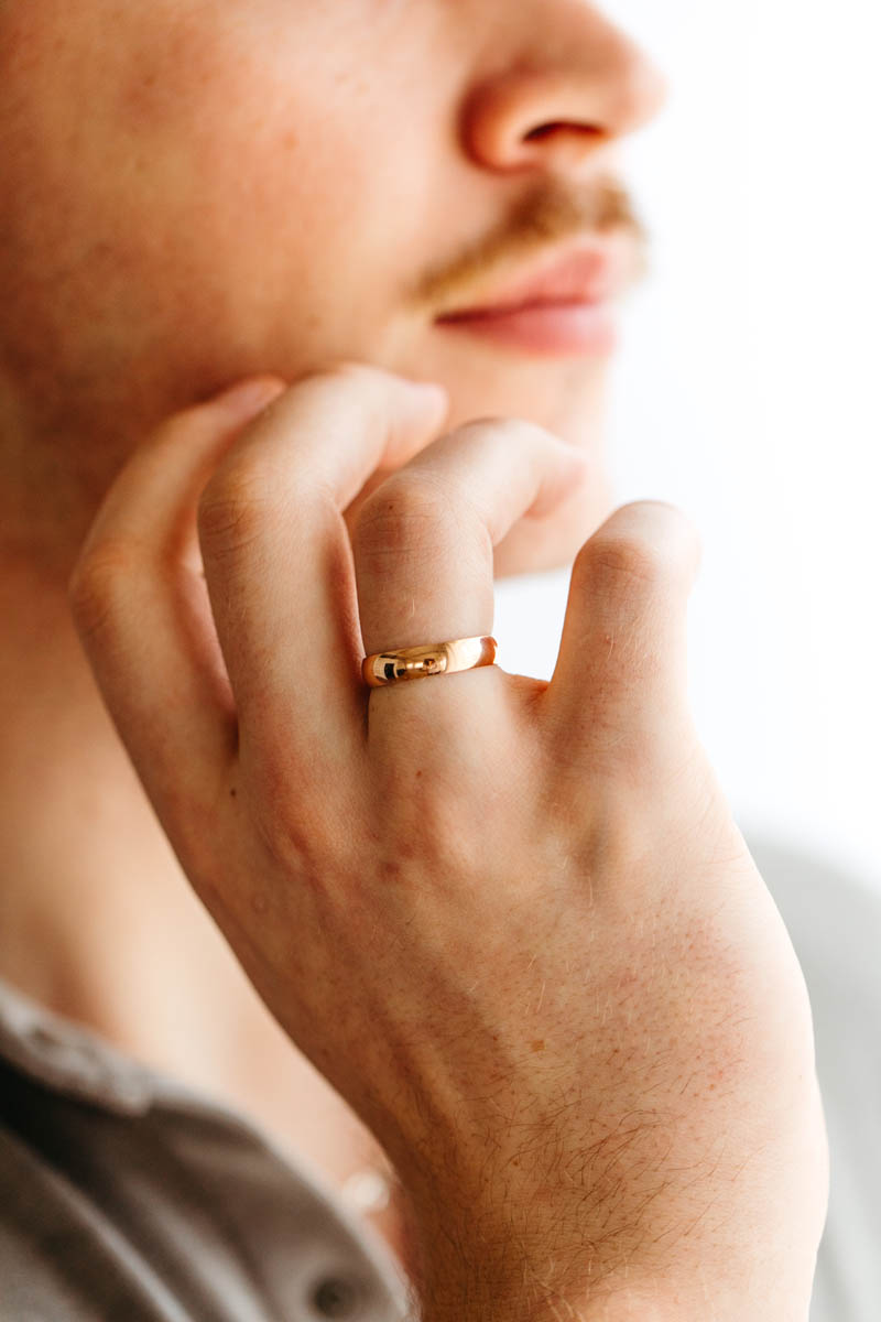 Mens Gold Wedding Band