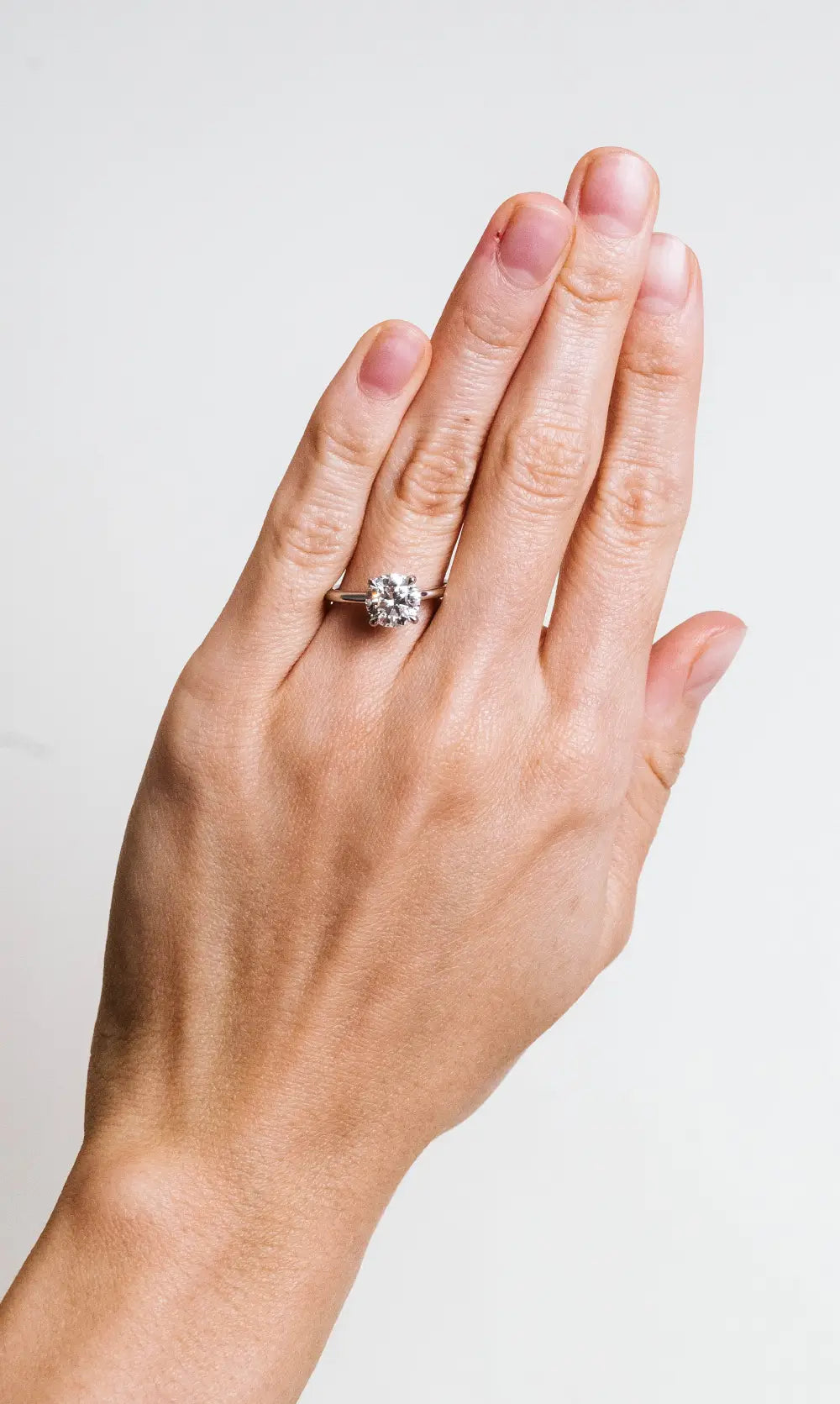 Round Engagement Ring with 3.00 Carat Lab Created Diamond in 14KT White Gold