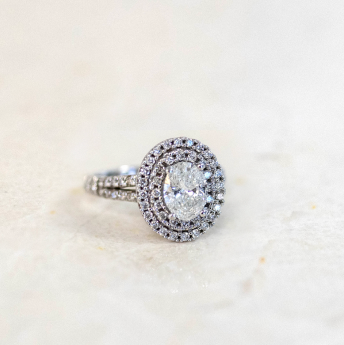 Engagement Ring with 1.80 Carat TW of Diamonds in 14kt White Gold
