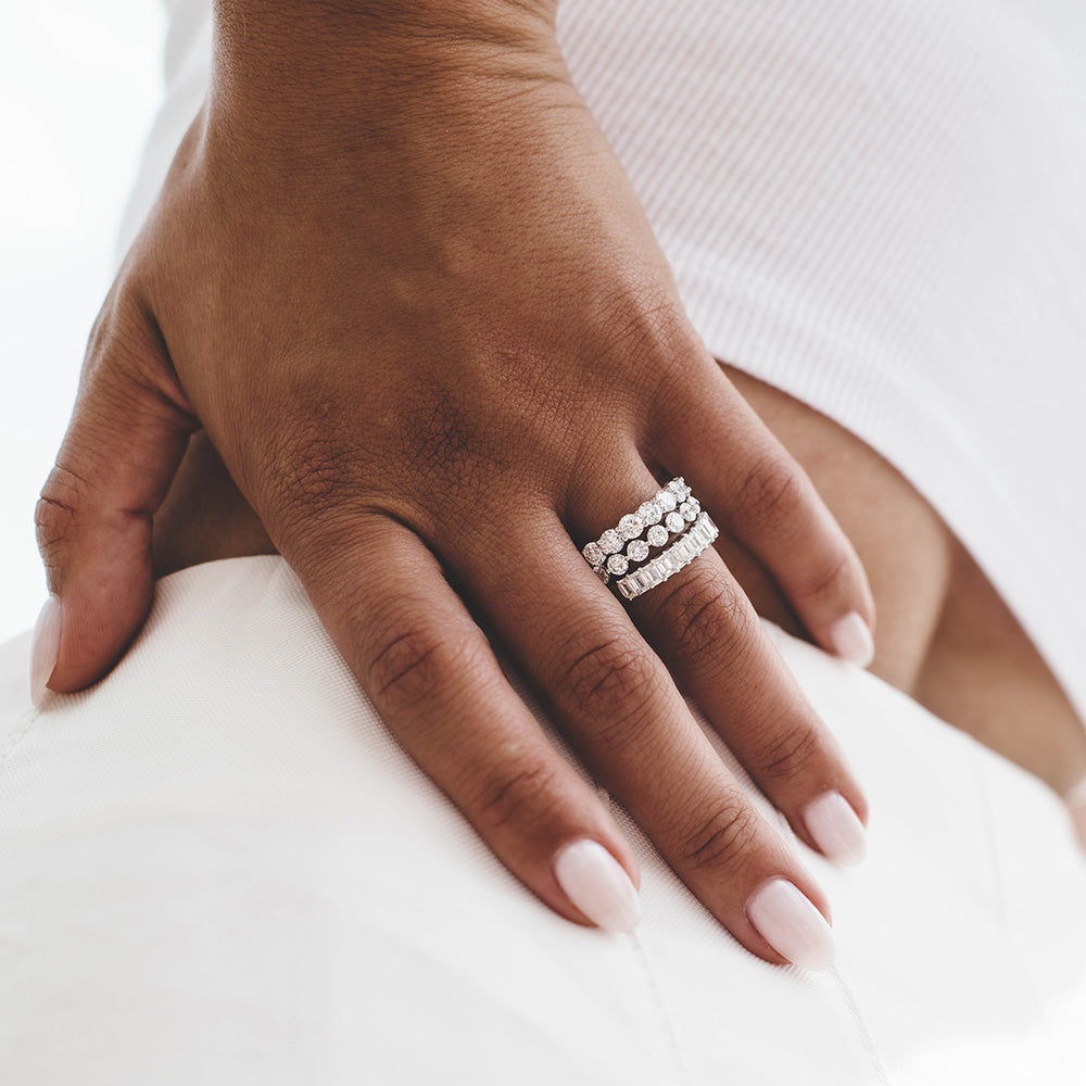 Wedding bands with lab created diamonds