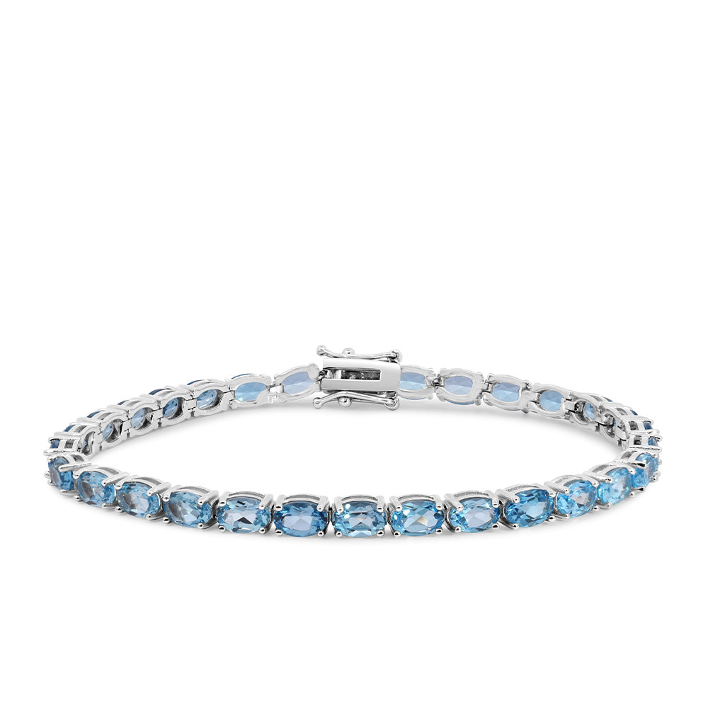 Tennis Bracelet with Blue Topaz