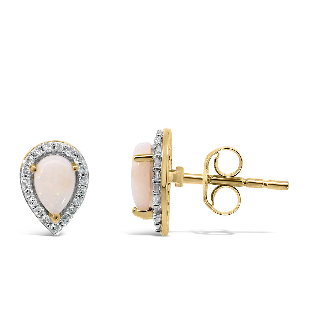 Opal Earrings in 10kt Yellow Gold