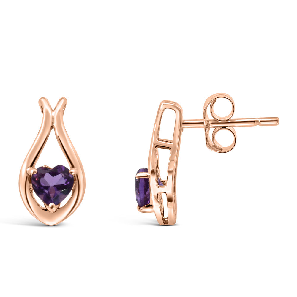 Amethyst Earrings in 10kt Rose Gold