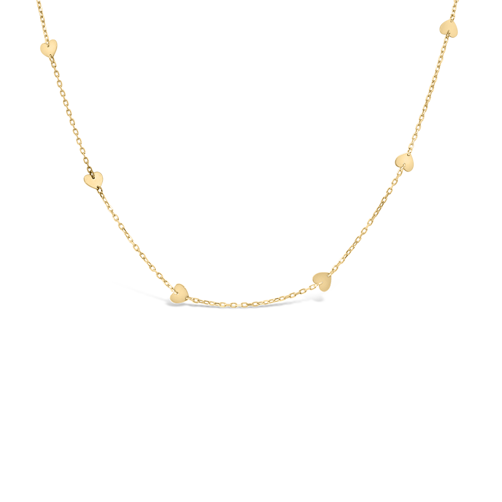 Station Heart Heart Necklace