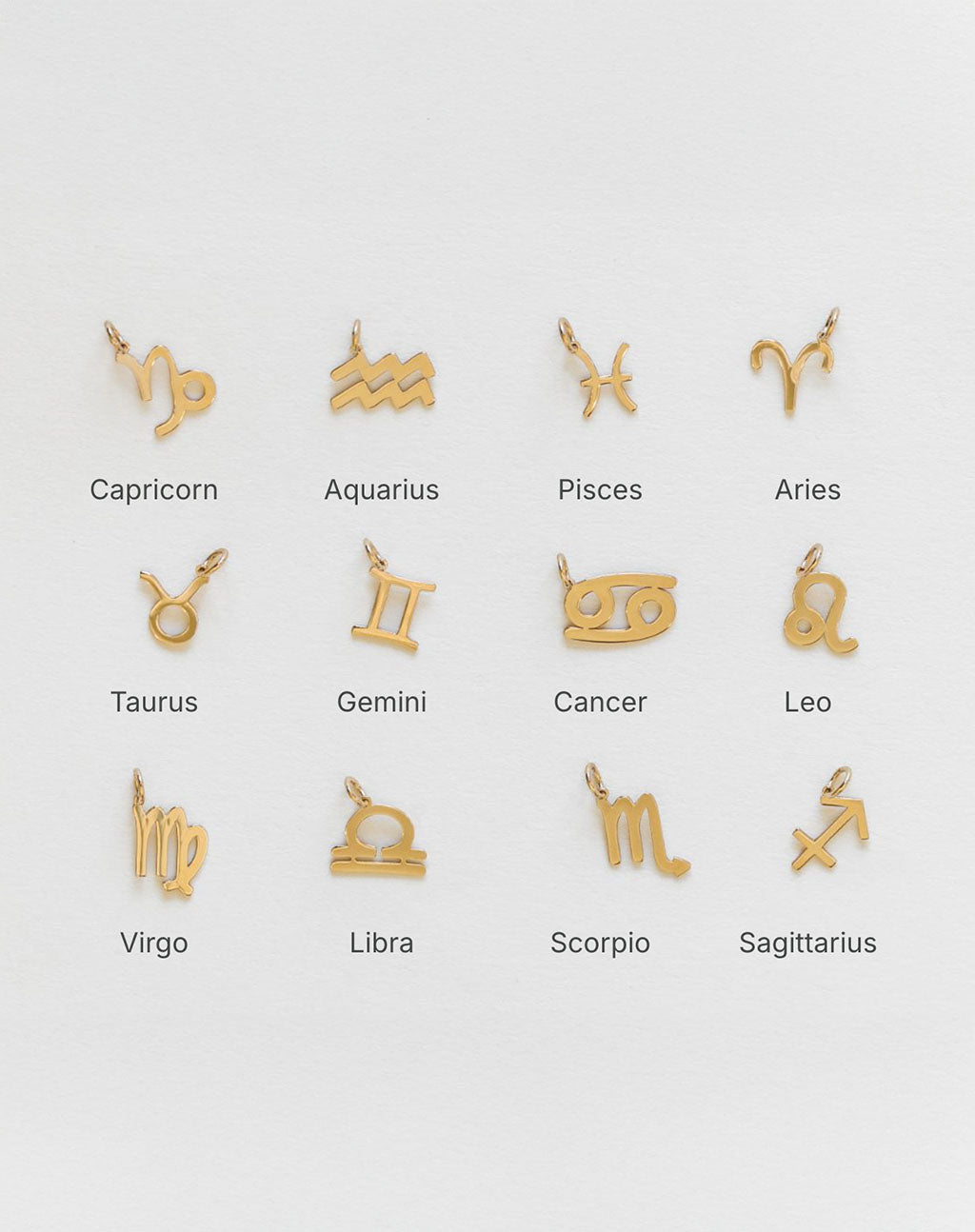 Aquarius Zodiac Charm in 10kt Yellow Gold