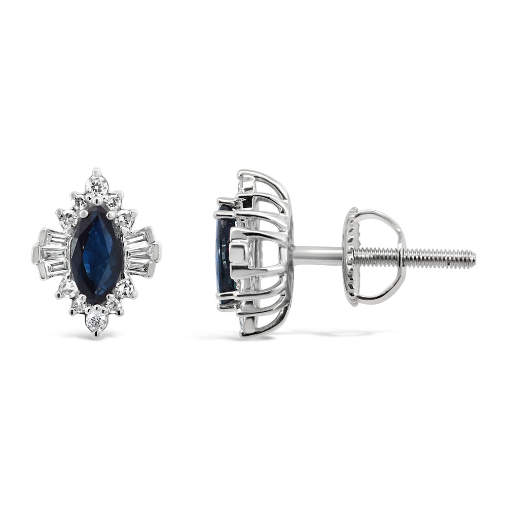 Marquise Blue Sapphire Earring