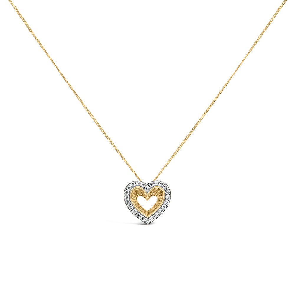 Heart Pendant with .25 Carat TW of Diamonds in 10kt Yellow Gold with Chain