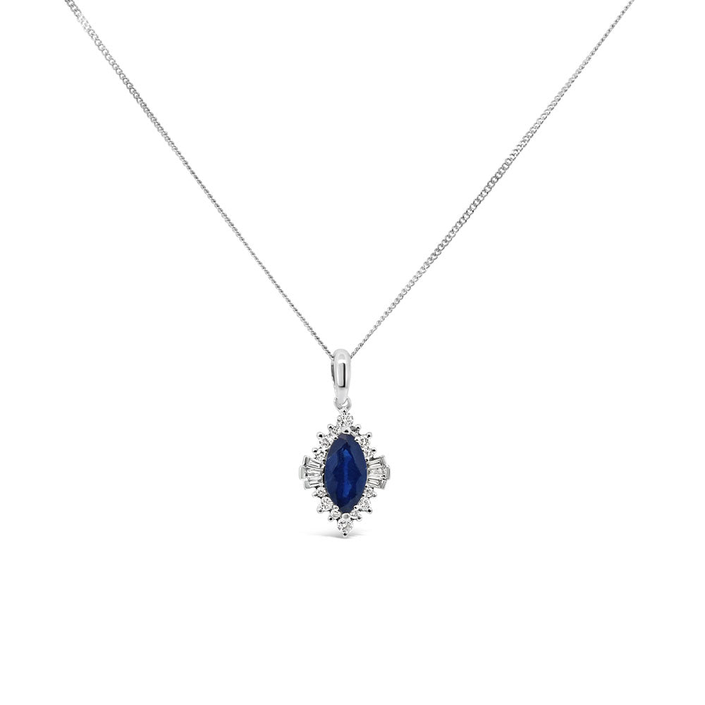 Marquise Blue Sapphire Pendant