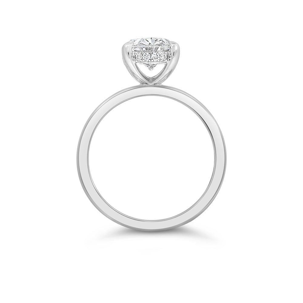 Oval Engagement Ring with 2.15 Carat TW of Lab Created Diamonds in 14kt White Gold