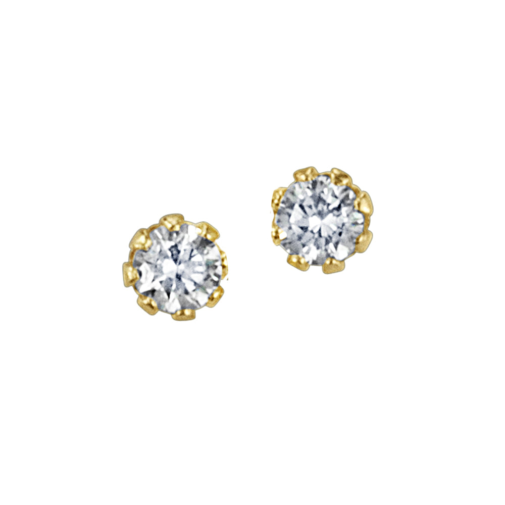 Childrens' Precious Forever Earrings with .08 Carat TW of Diamonds in 14kt Yellow Gold