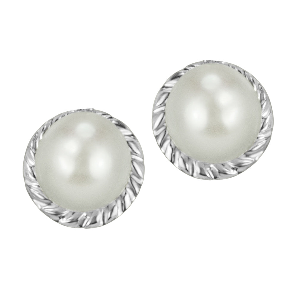 Childrens' Precious Forever Earrings with Pearl in Sterling Silver