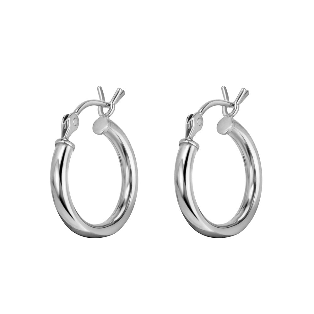 Childrens' Precious Forever Hoop Earrings in Sterling Silver