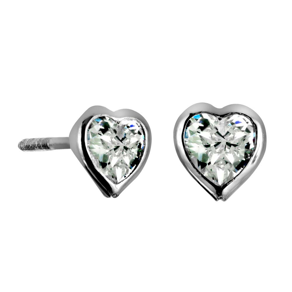 Childrens' Precious Forever Earrings with Cubic Zirconia in Sterling Silver