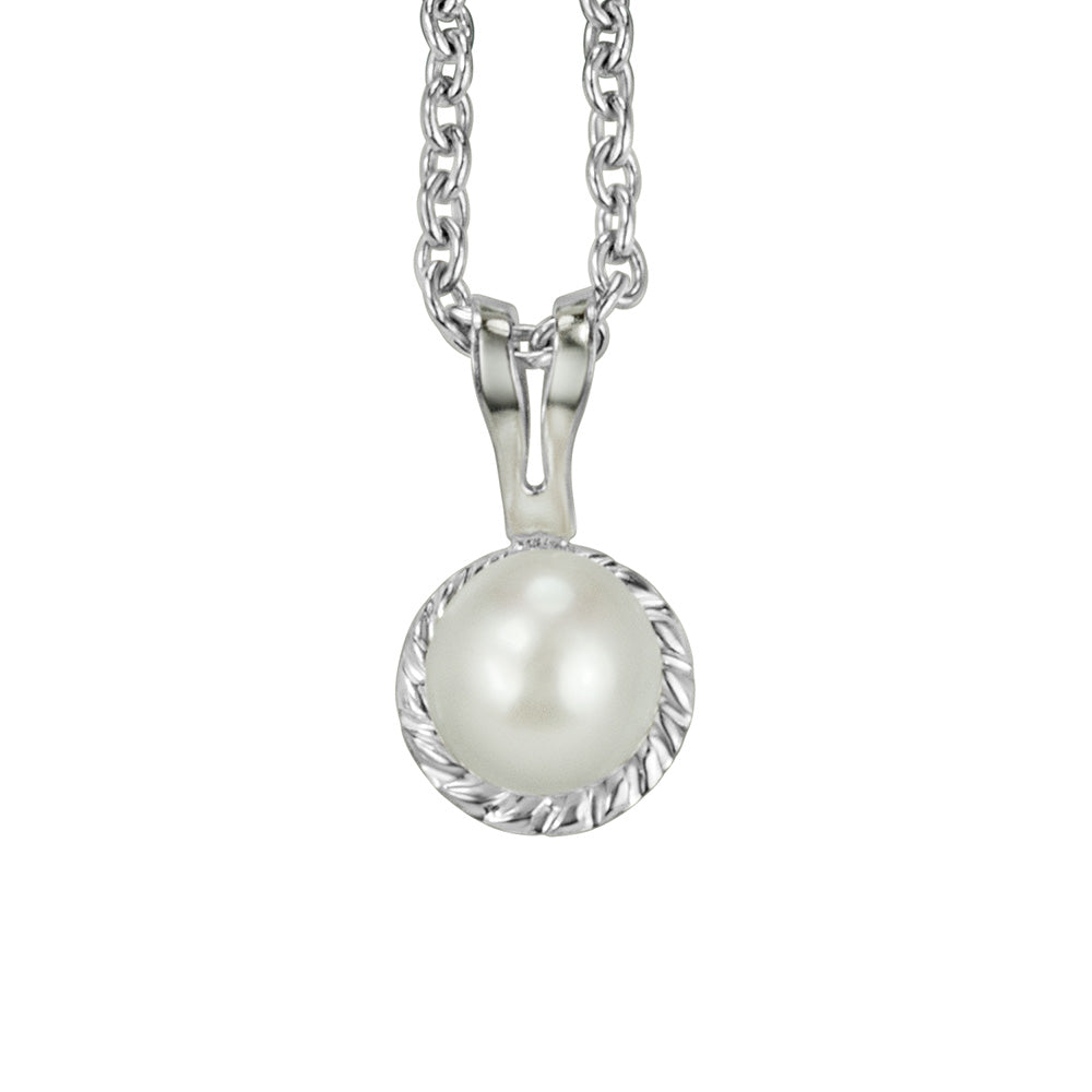 Children's Precious Forever Pendant with Pearl in Sterling Silver with Chain