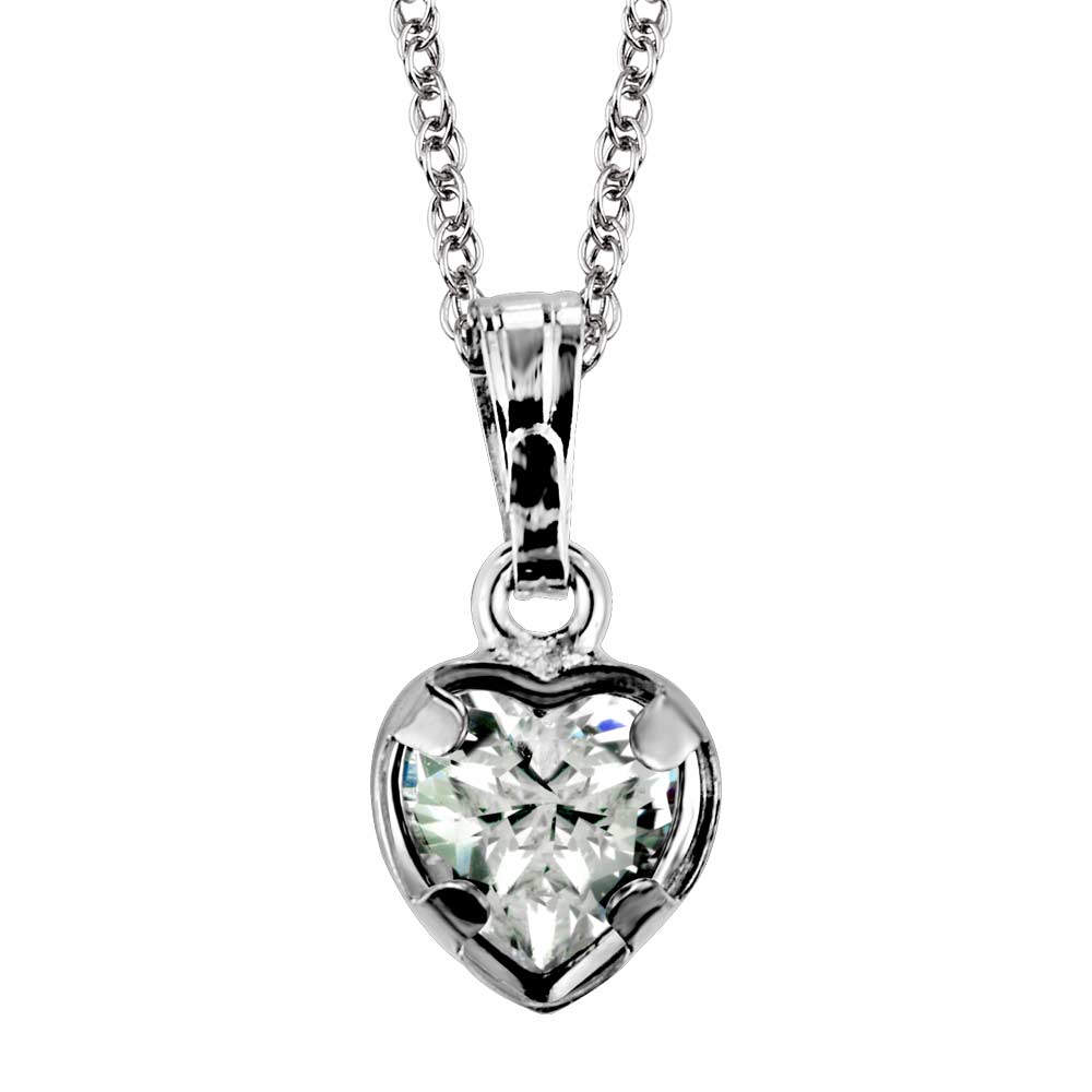 Childrens' Precious Forever Pendant with Cubic Zirconia in Sterling Silver with Chain