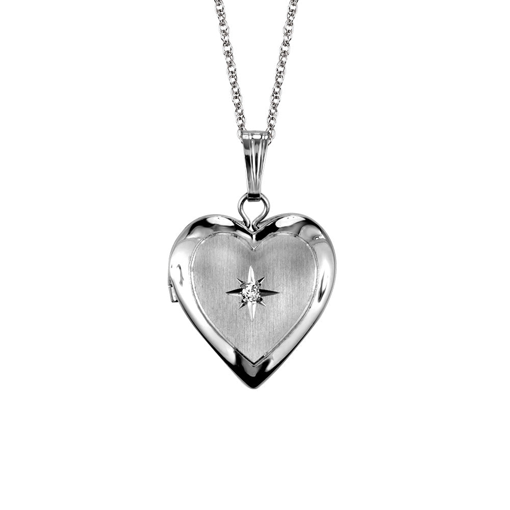 Childrens' Precious Forever Heart Locket in Sterling Silver with Chain