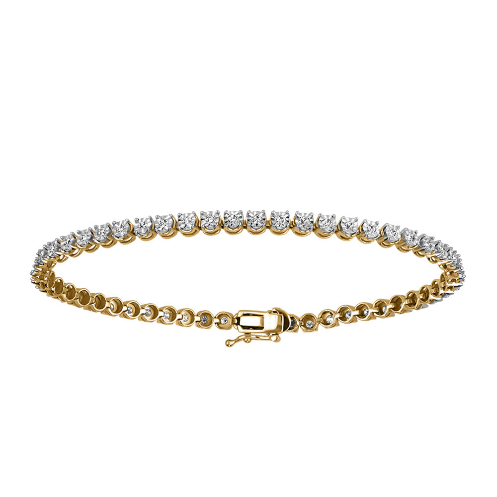 Tennis Bracelet with 1.00 Carat TW of Diamonds in 10kt Yellow Gold