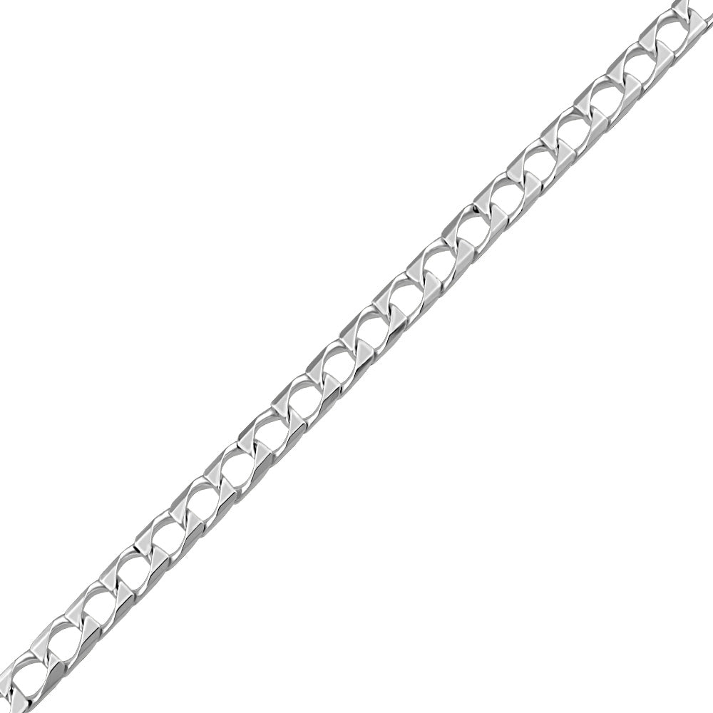 20" Square Curb Chain in Sterling Silver